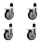 Service Caster 5'' Black Poly Swivel 1-7/8'' Expanding Stem Caster Set Total Lock Brake, 4PK SCC-EXTTL20S514-PPUB-BLK-178-4 - alternate 1